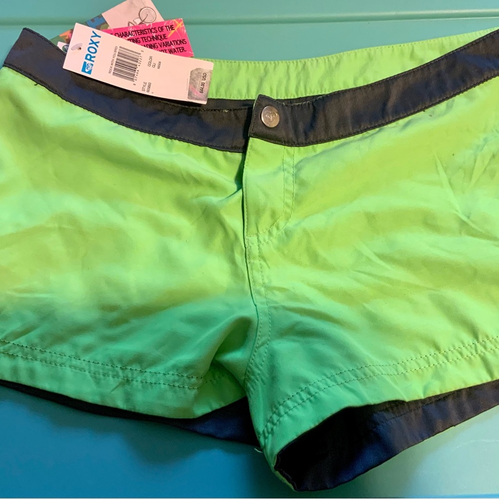Roxy Women’s Board Short Reversible Neon Green/ Grey With Logo Size 3 JRS